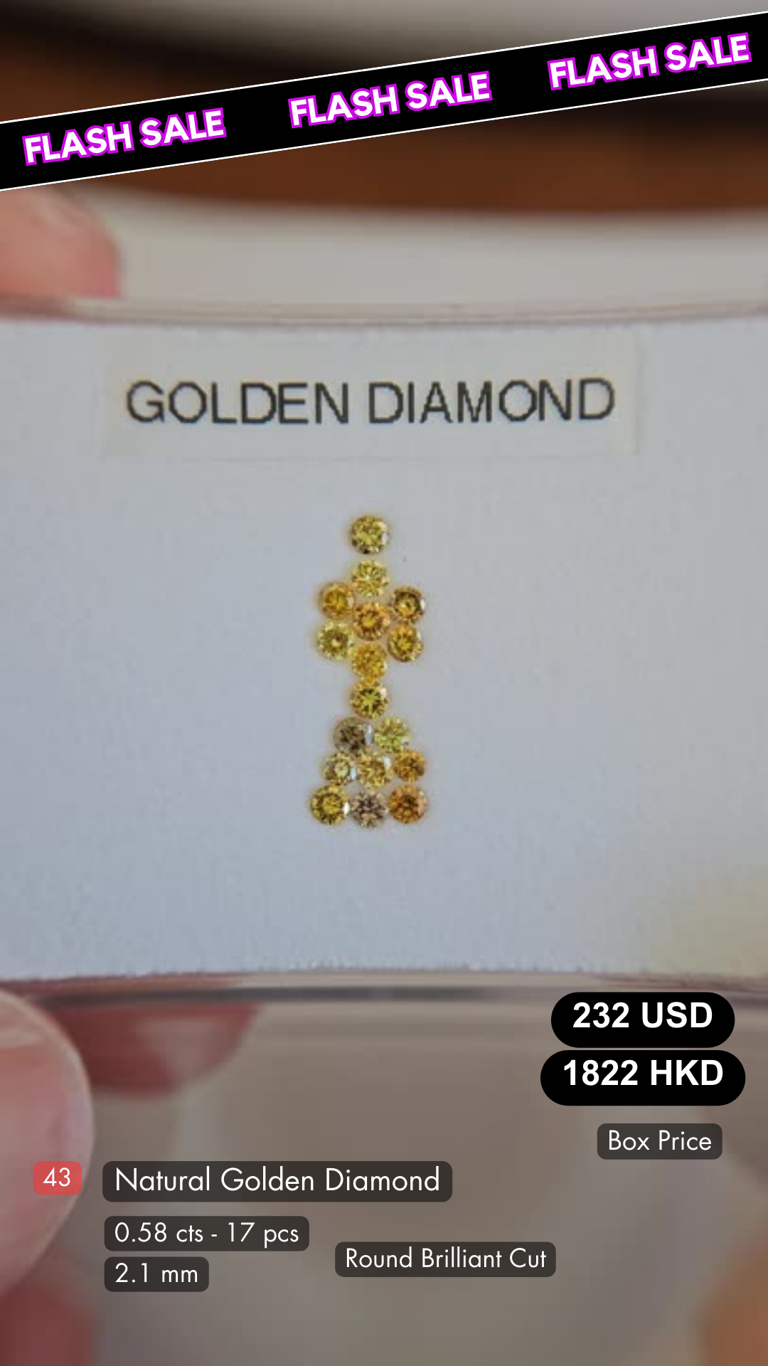 Natural Golden Diamond Deal (0.58 Cts)