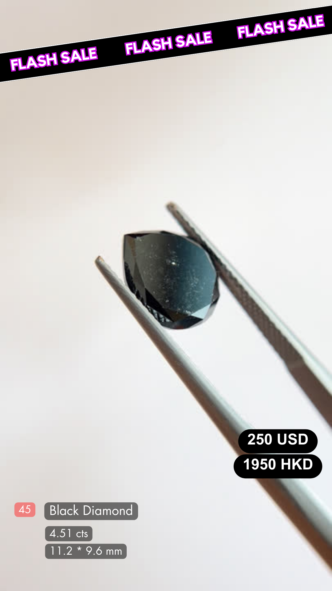 Natural Black Diamond Deal (4.51 cts)