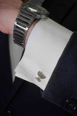 Raw Diamond Cufflinks (Half moon)