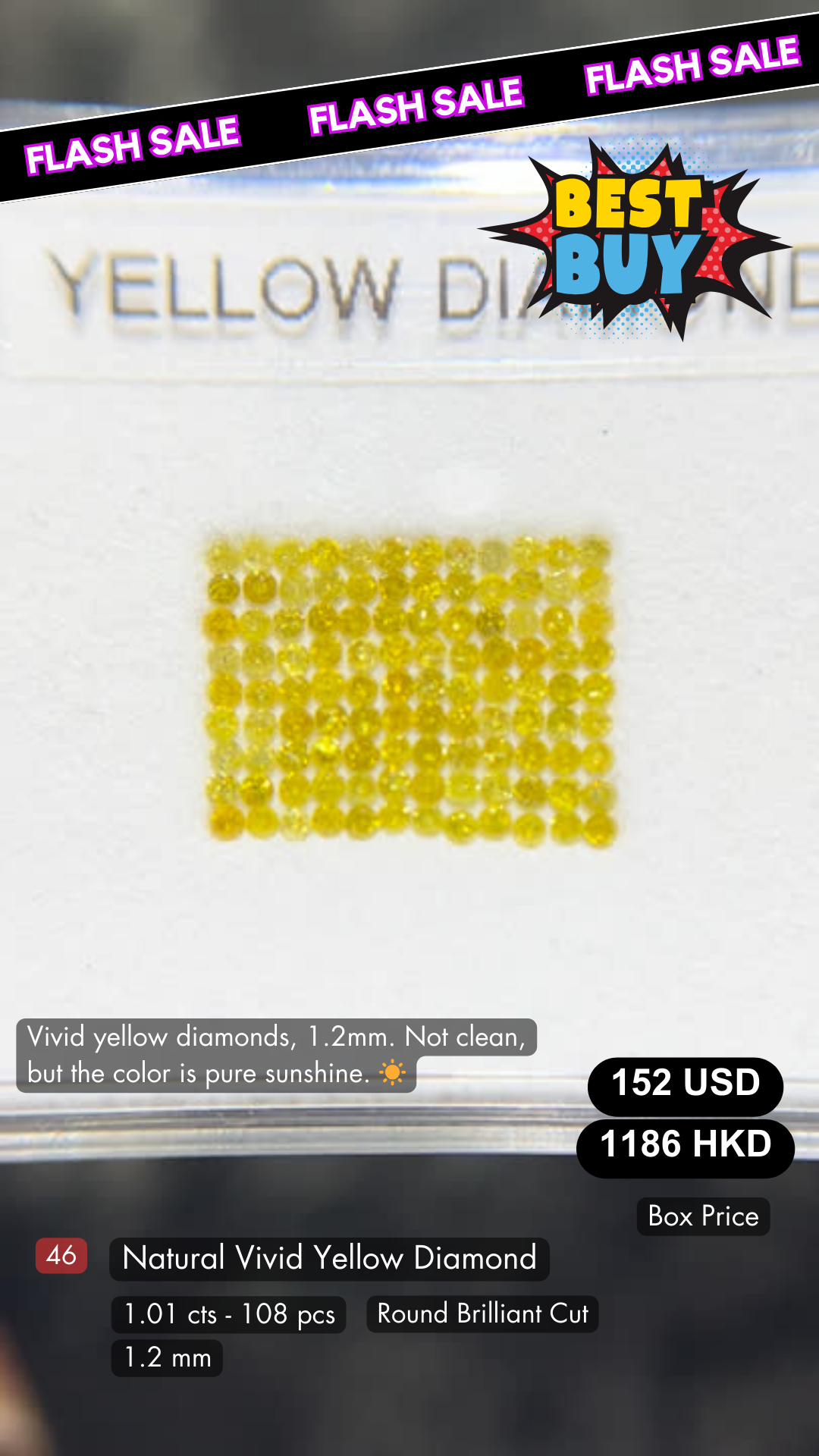 Natural Yellow Diamond Deal (1.01 cts)