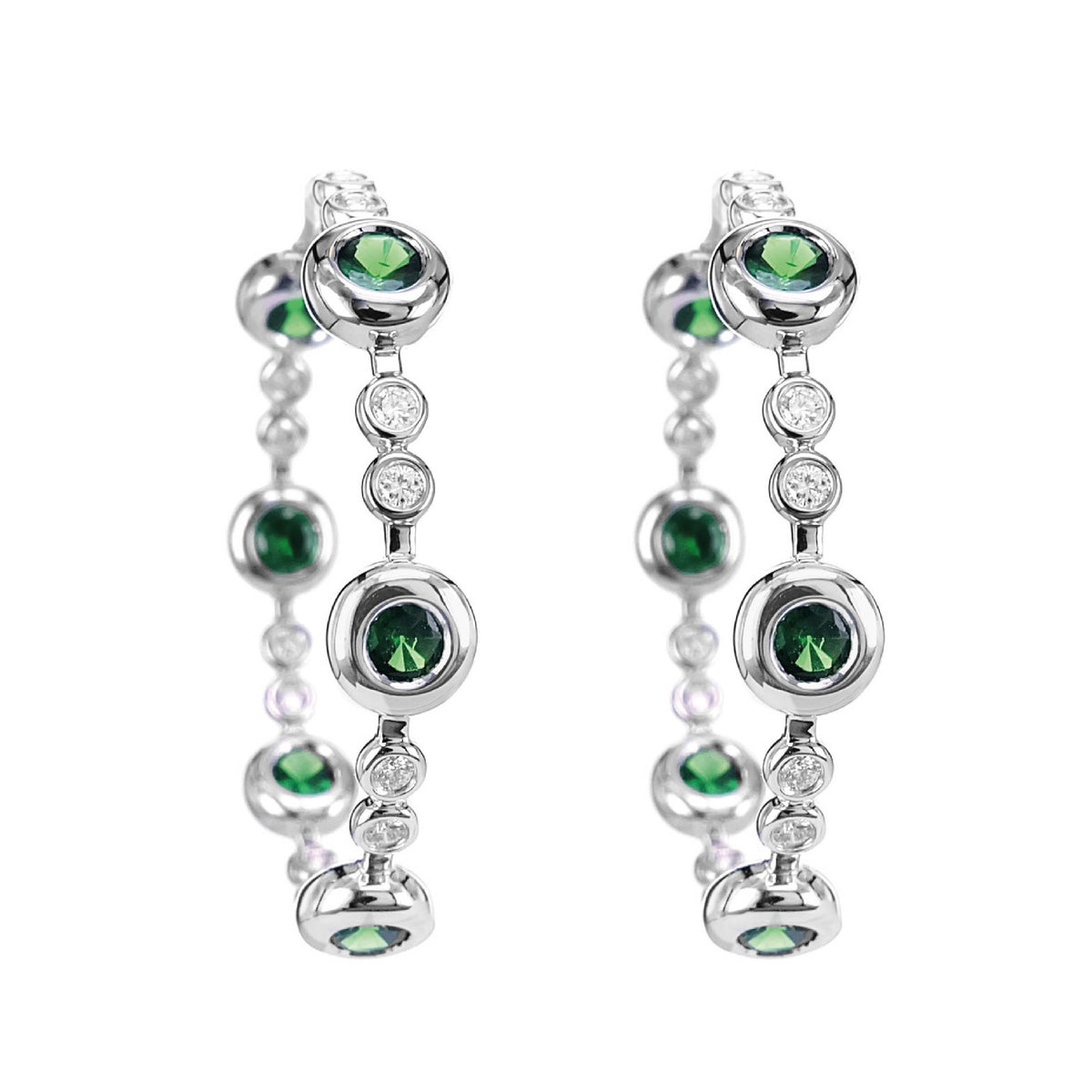 Tsavorite & White Diamond Earrings