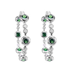 Tsavorite & White Diamond Earrings