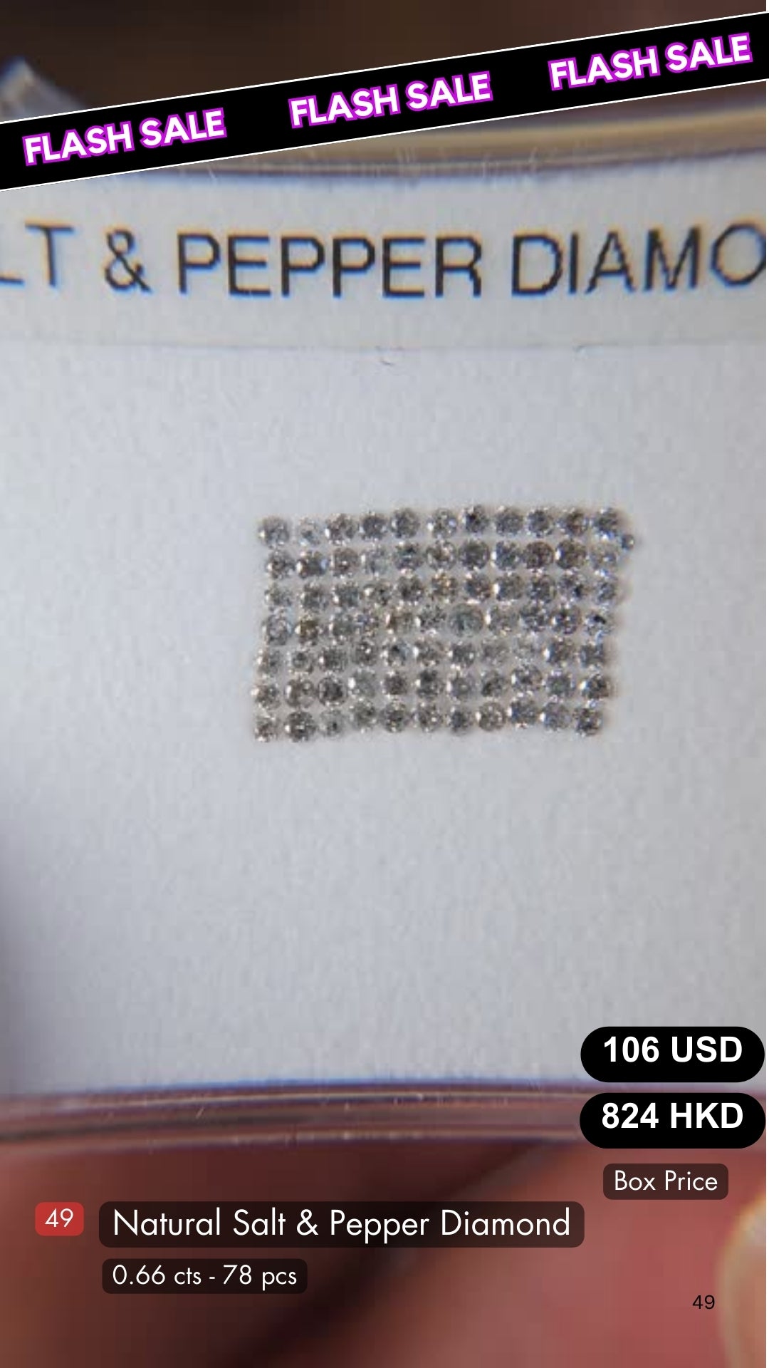 Natural Salt & Pepper Diamond Deal (0.66 Cts)