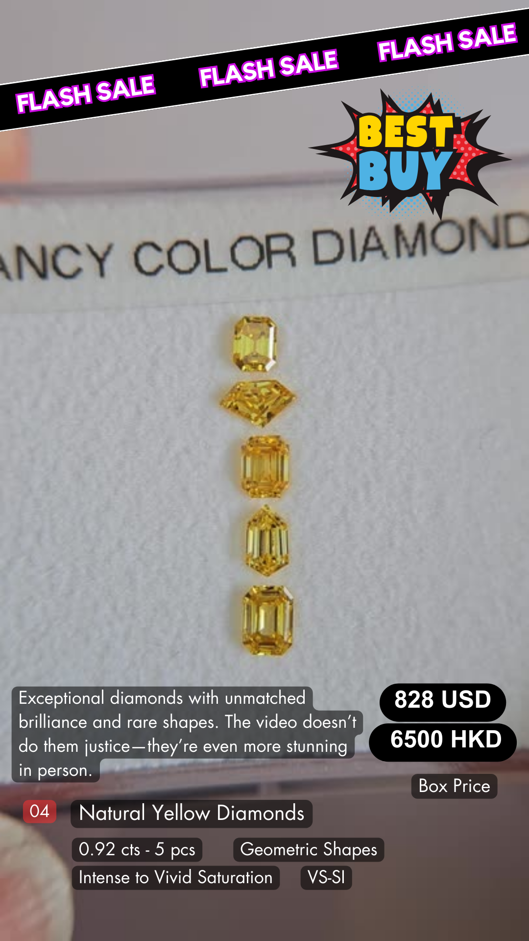 Natural Yellow Diamond Deal (0.92 cts)