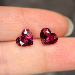 Natural Umbalite  Heart Garnets (2.13 cts , 2.24 cts)