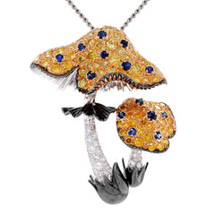 Natural Diamond & Sapphire Brooch