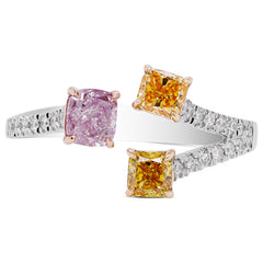 Triple Fancy Diamond Open Ring