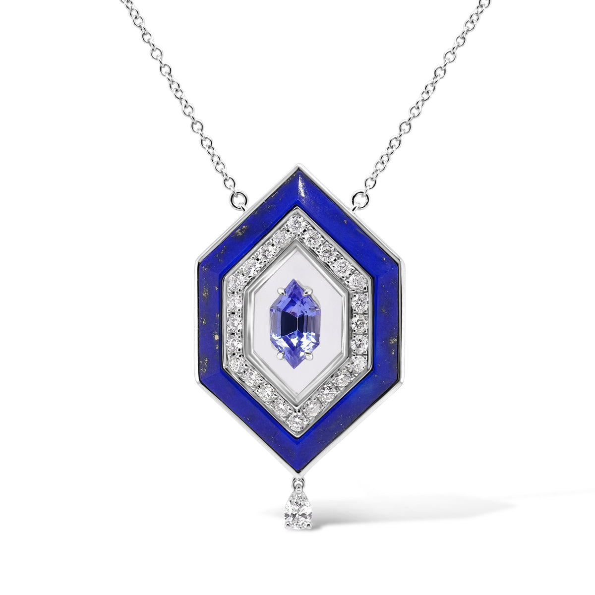Tanzanite & Lapis Diamond Necklace