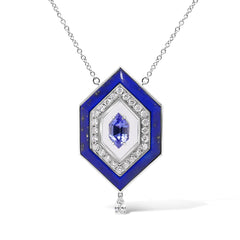 Tanzanite & Lapis Diamond Necklace