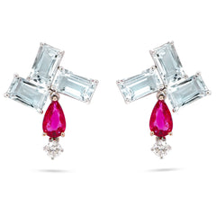 Aquamarine & Ruby Earrings