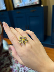 Slice Diamond Flower Ring