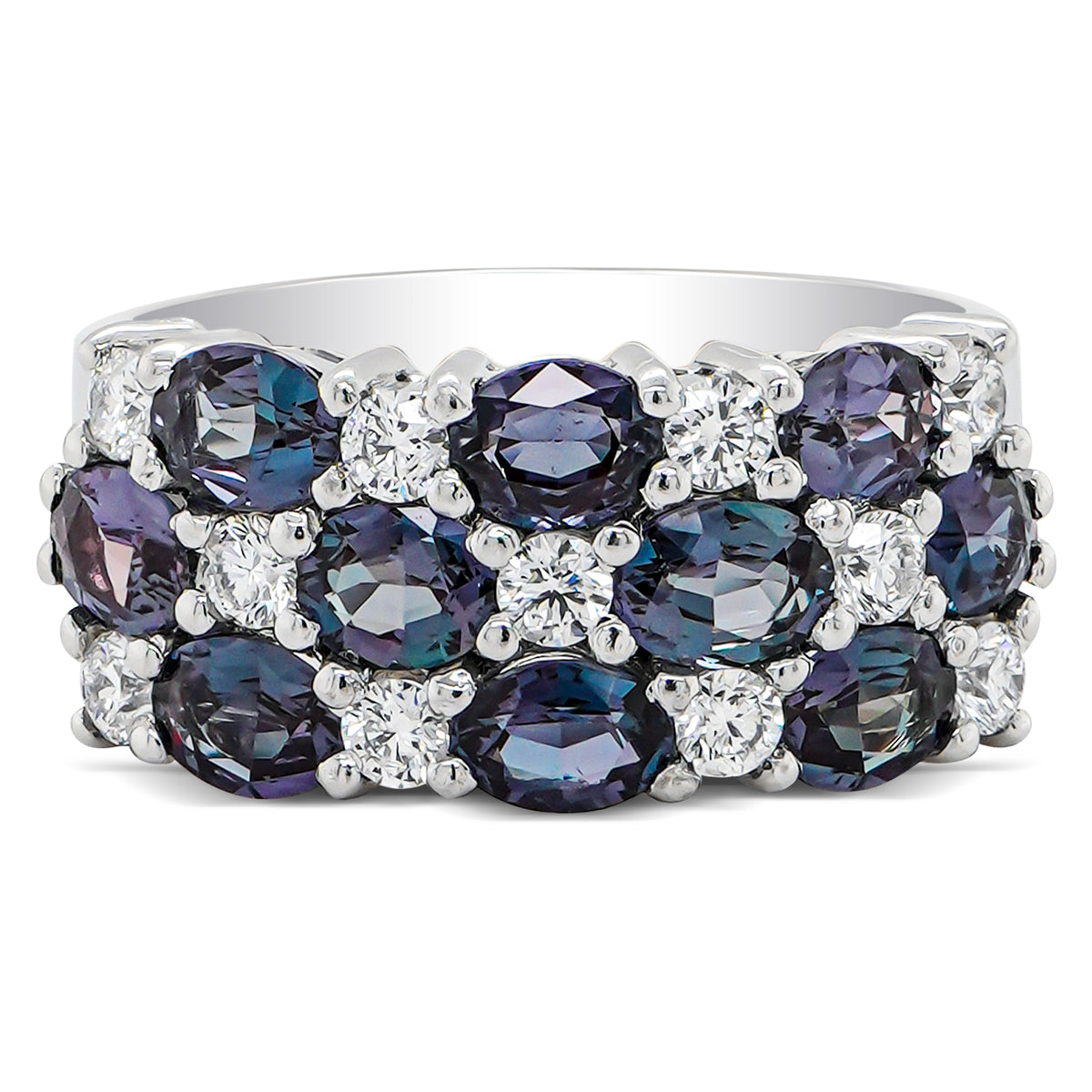 Alexandrite & Diamond Mosaic Ring