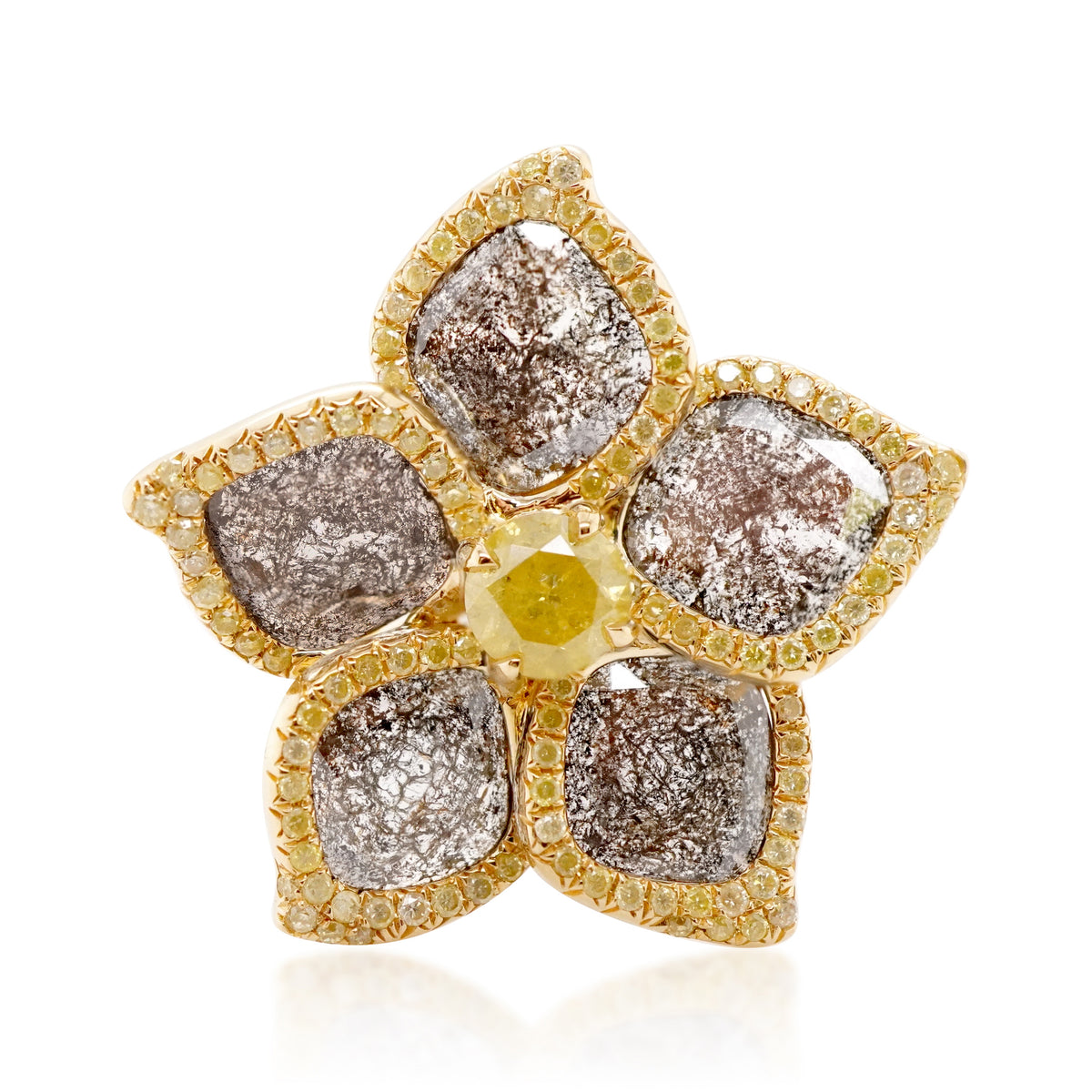 Slice Diamond Flower Ring