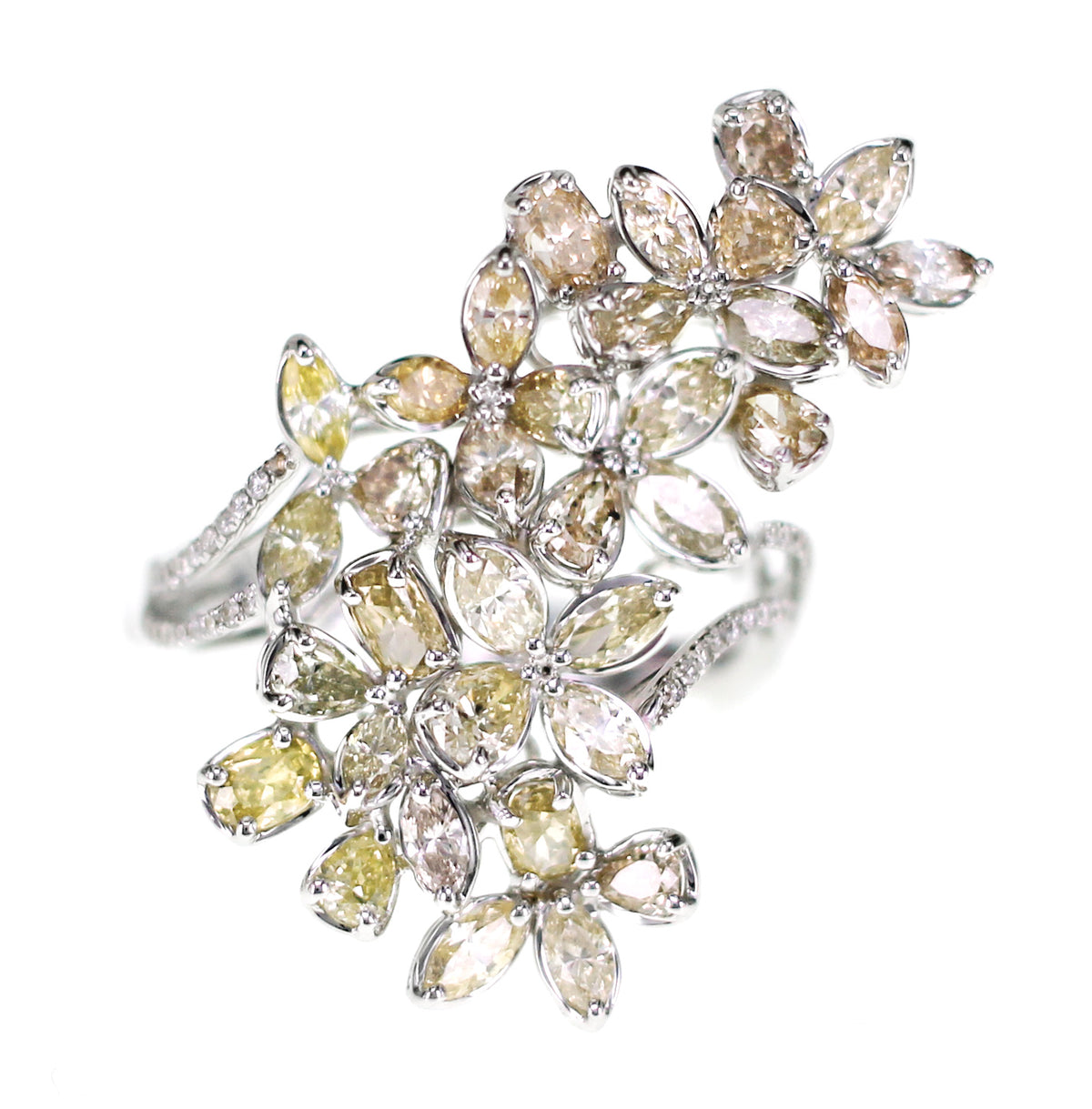Diamond Blossom Statement Ring