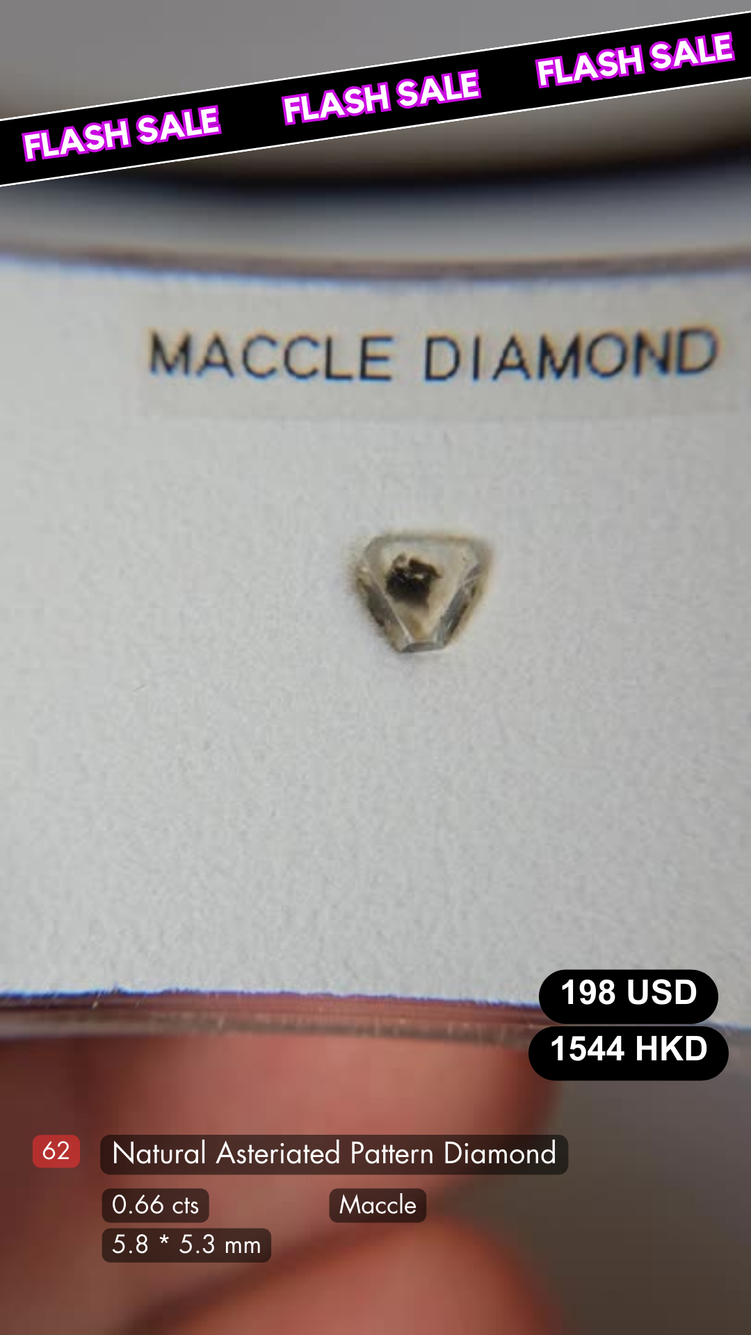 Natural Asteriated Pattern Diamond Deal (0.66 cts)