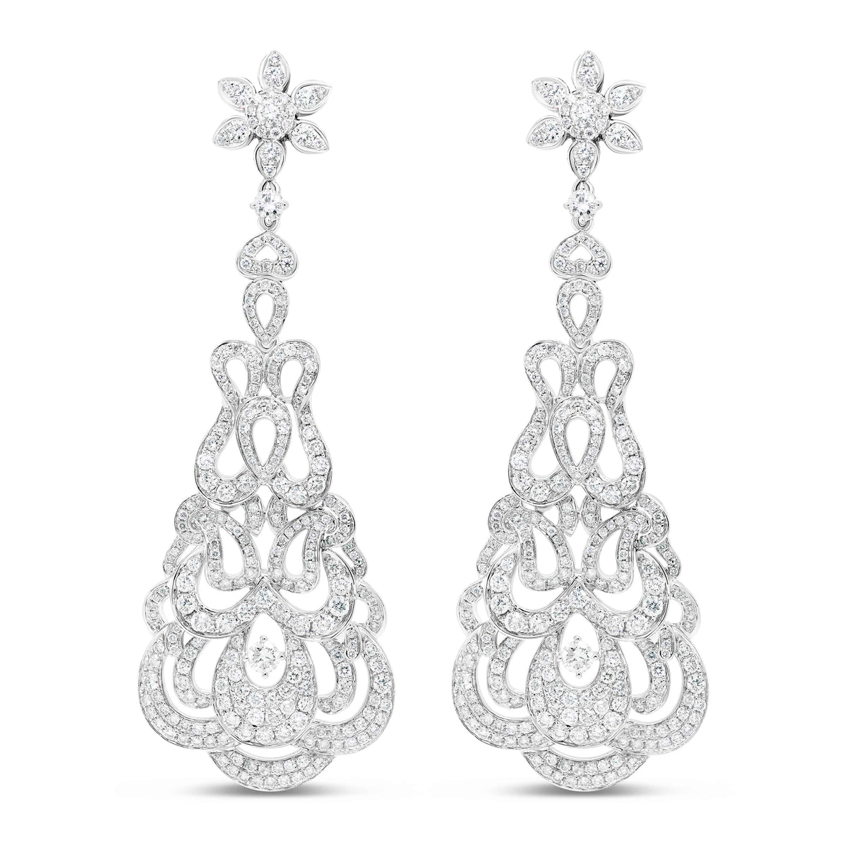 White Diamond Statement Earrings