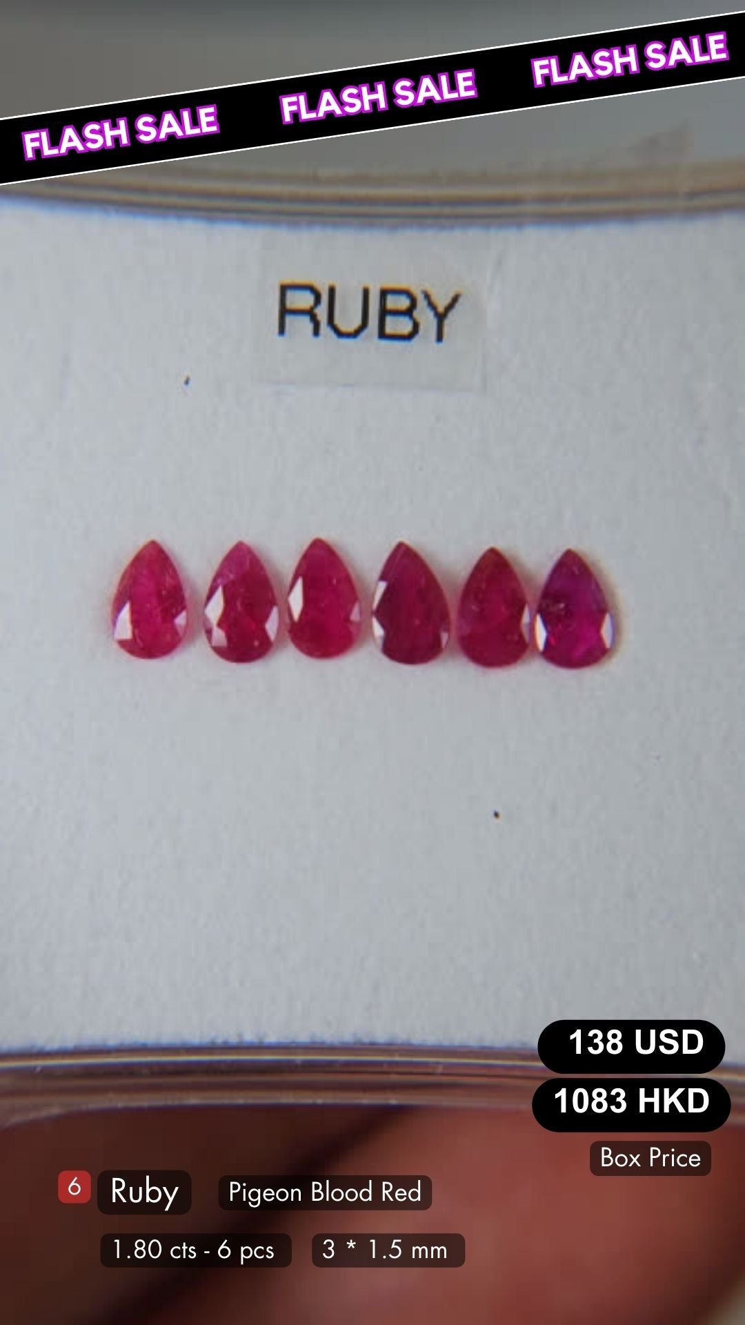 Pigeon Blood Red Ruby Deal (1.80 cts)