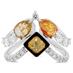 Fancy Diamond Crown Ring