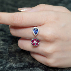 Ruby & Sapphire Toi et Moi Ring