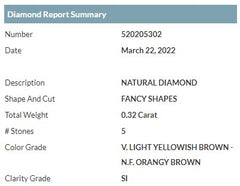 Natural V. Light Yellowish Brown-Fancy Orangy Brown Diamonds Deal (0.32 cts)