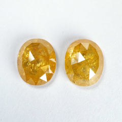 Icy Yellow Salt & Pepper Diamond Pair (6.49 cts)