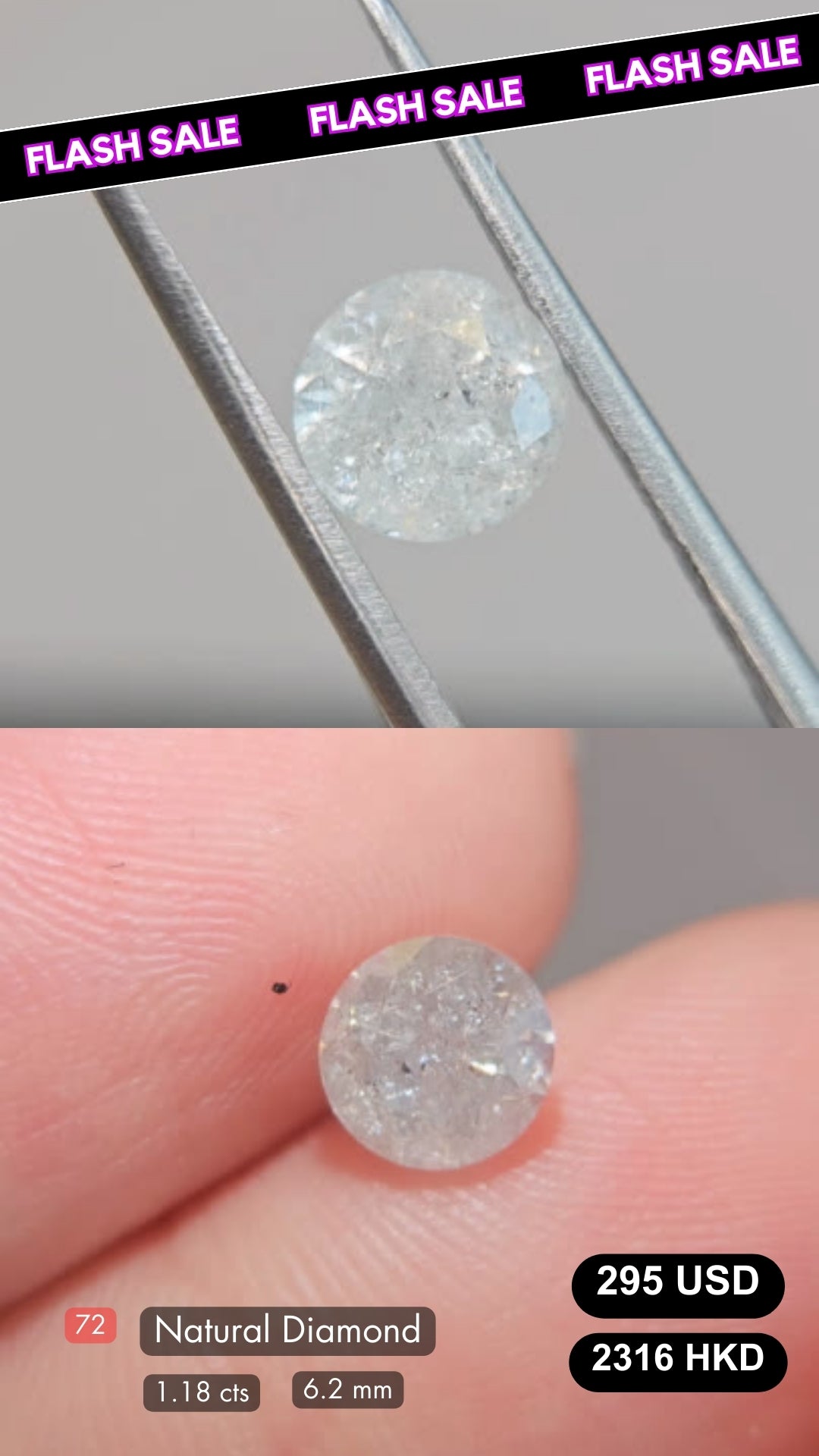 Natural Fancy White Diamond Deal (1.18 cts)