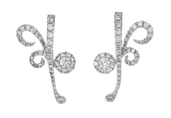 White Diamond Swirl Earrings