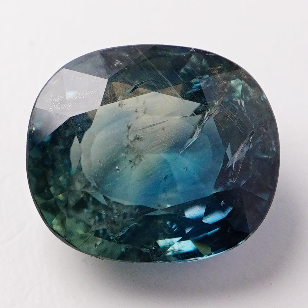 No Heat Cushion Shaped Peacock Sapphire (5.70 cts)