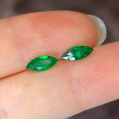 Vivid Green Emerald Pair (0.57 cts ,0.55 cts)