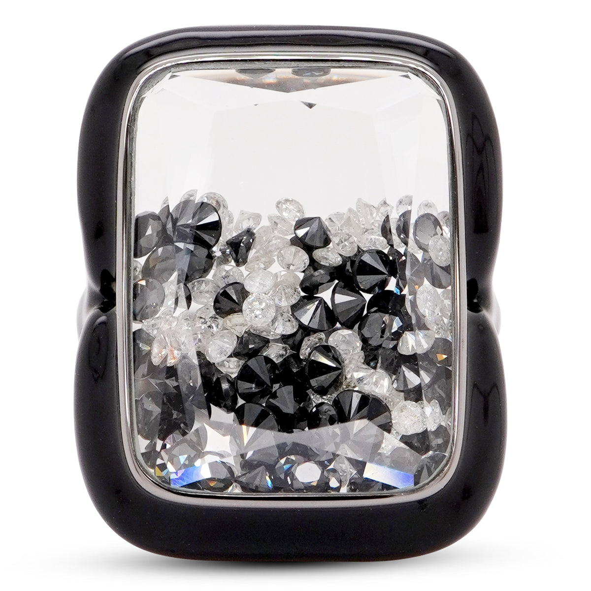 Yin & Yang Floating Diamond Ring