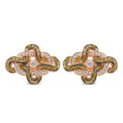 Raw Diamond Rose gold cufflinks (interwoven)