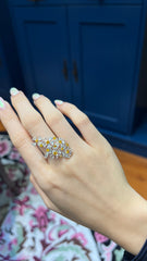 Yellow Diamond Flower Ring