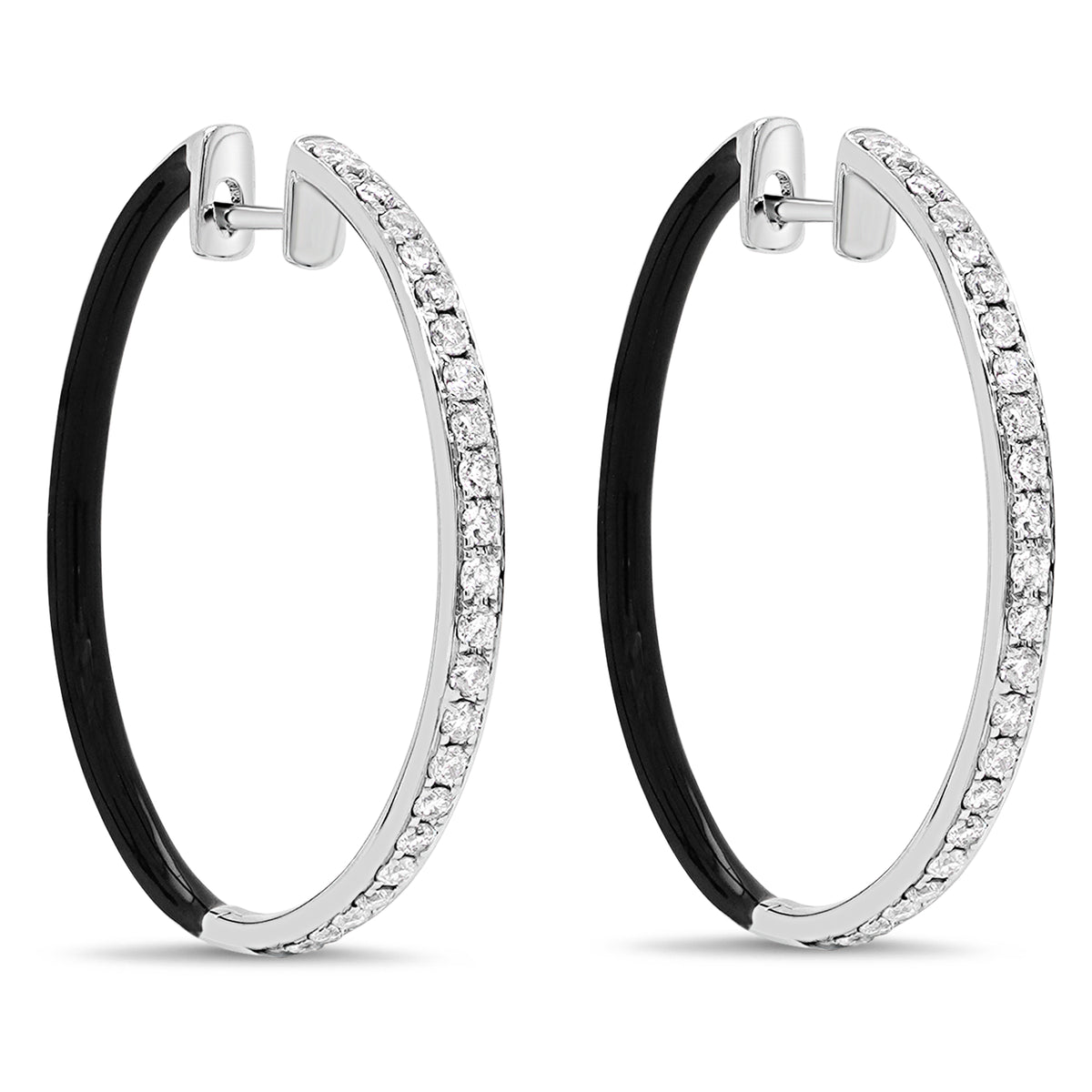 Black Enamel Hoops