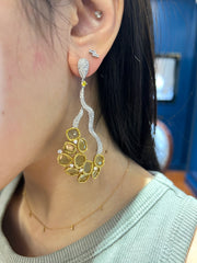 Yellow Diamond Slice Earrings