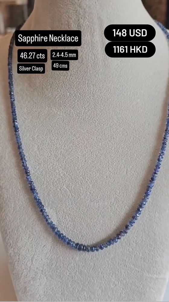 Sapphire Necklace Deal (46.27 cts) - Silver Clasp