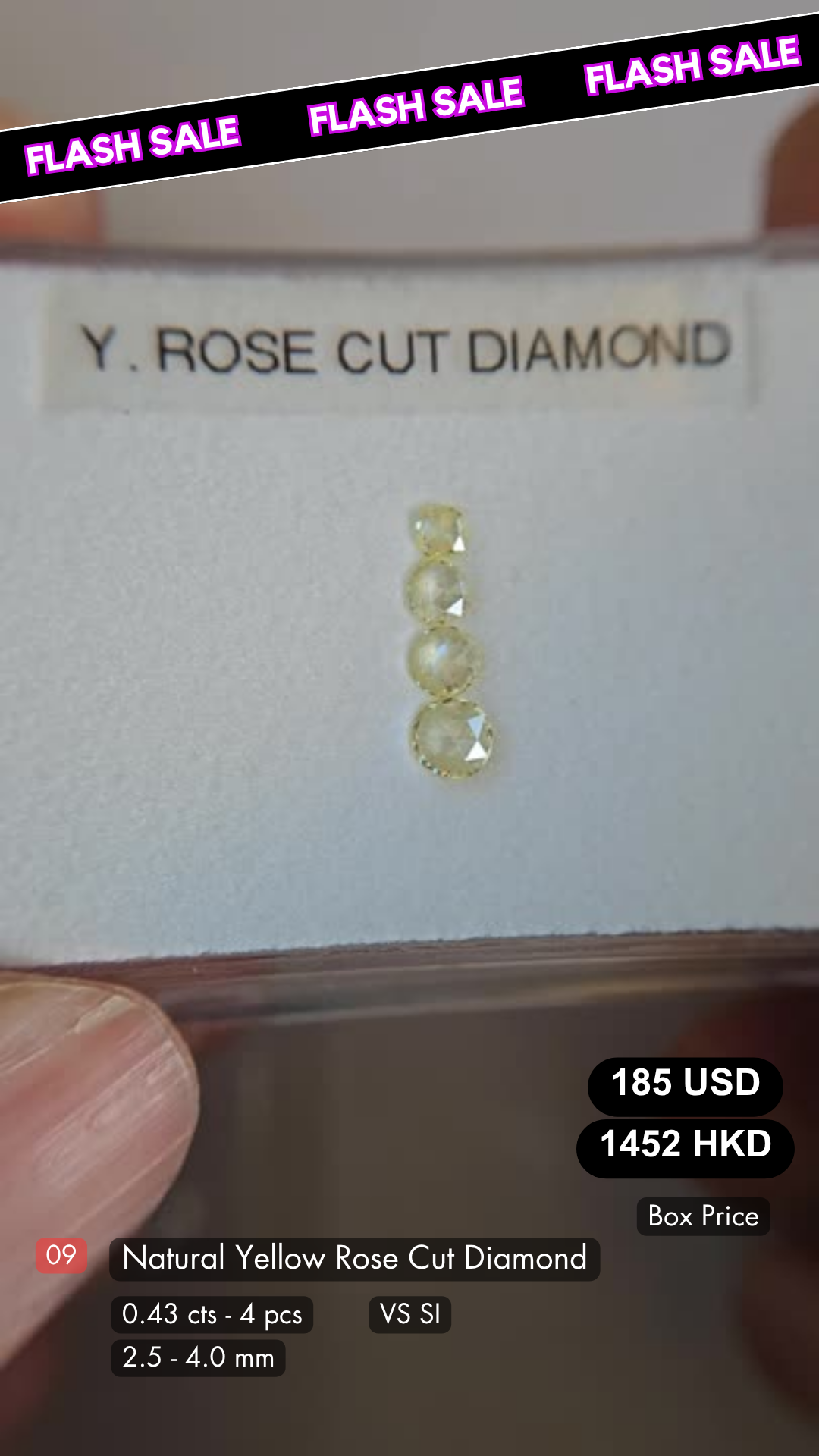 Natural Yellow Rose Cut Diamond Deal (0.43 cts)