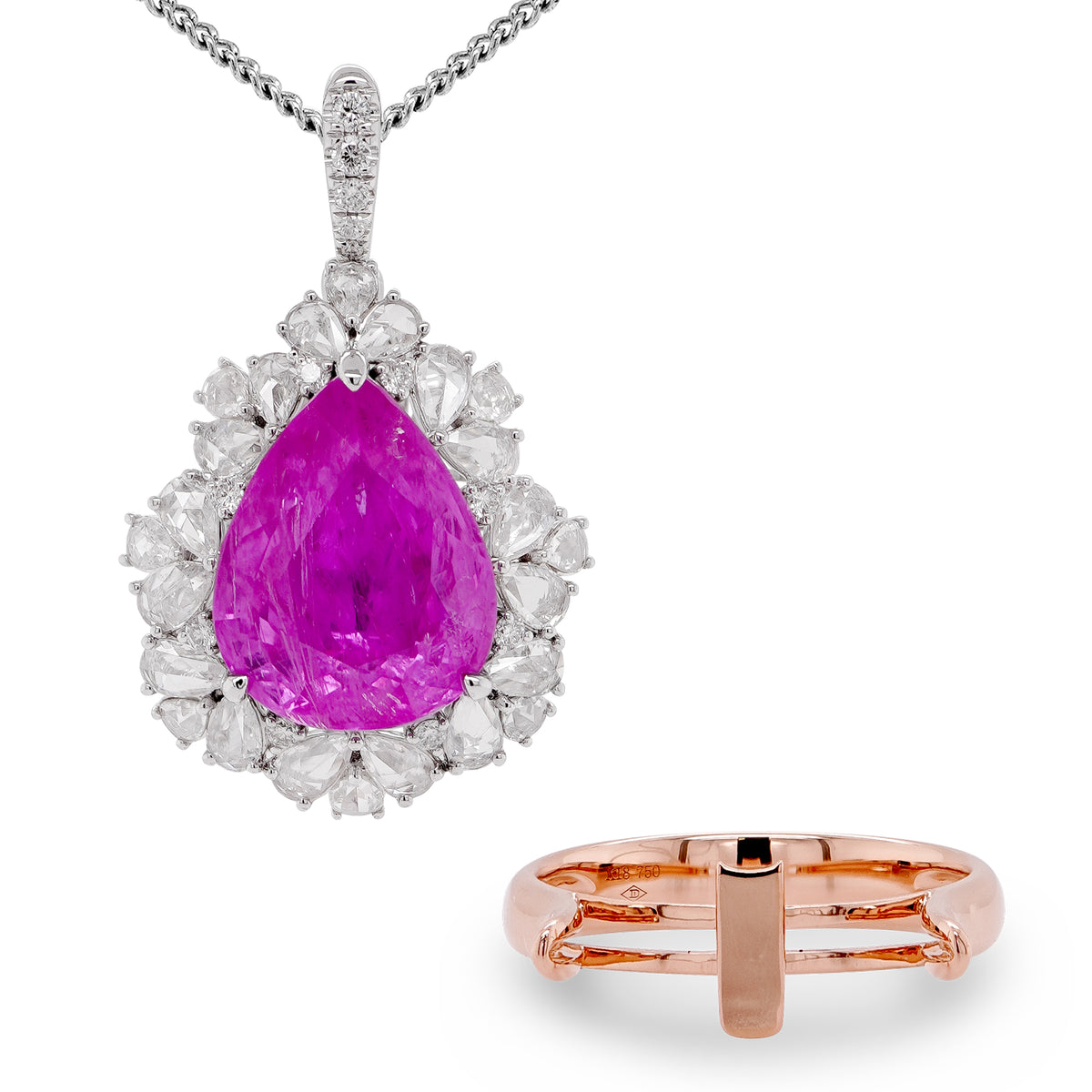 Interchangeable Pink Sapphire Ring/Pendant