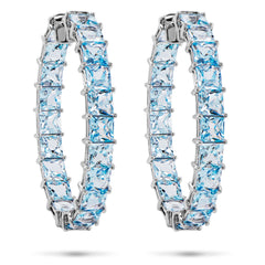 Aquamarine Crystal Hoop Earrings