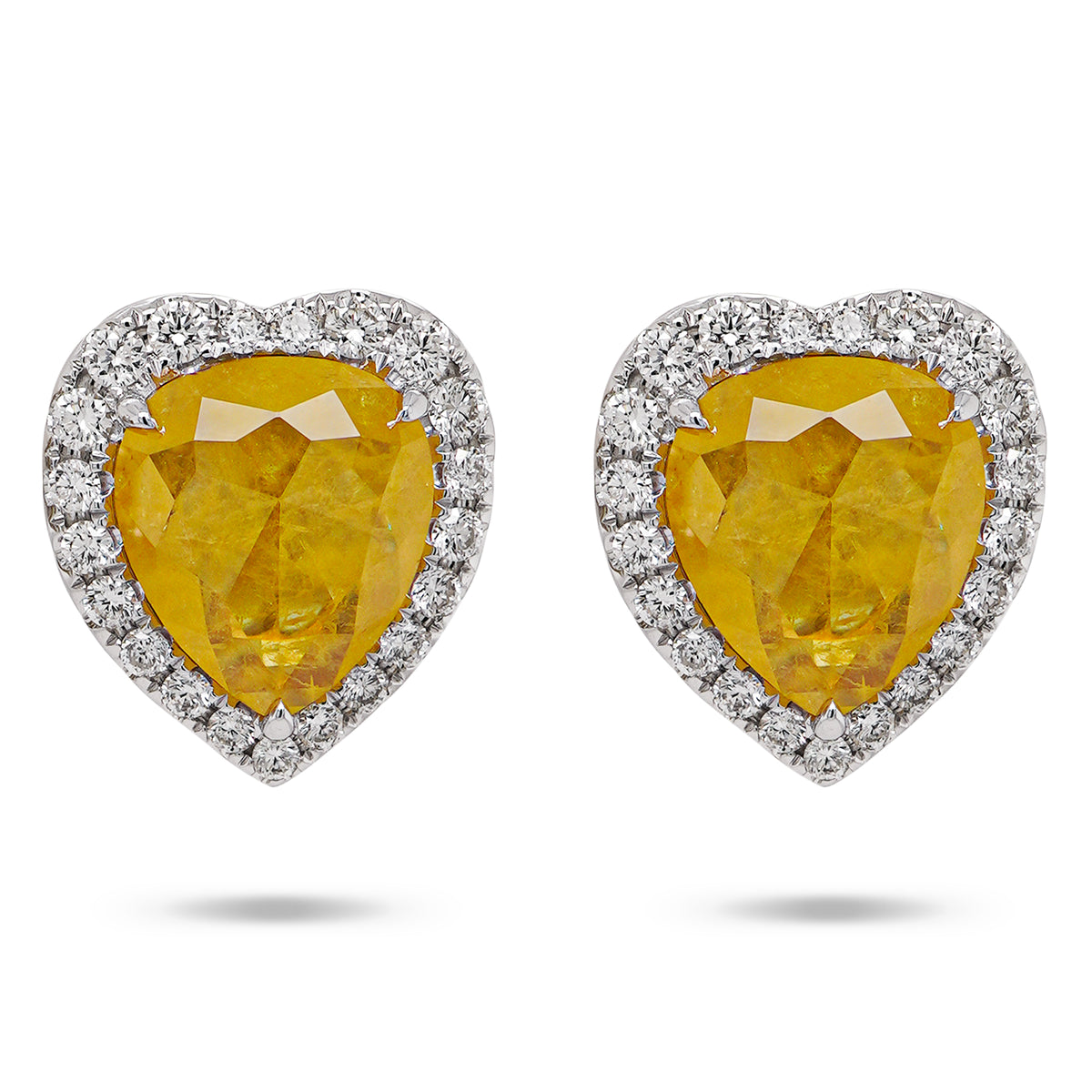 Golden Heart Diamond Earrings