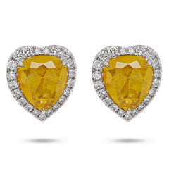 Golden Heart Diamond Earrings