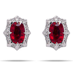 Ruby & Diamond Starburst Earrings