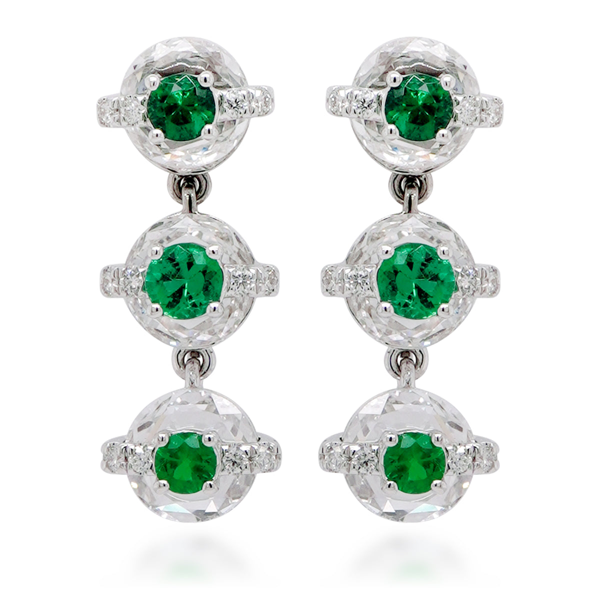 Emerald Orbit Drop Earrings