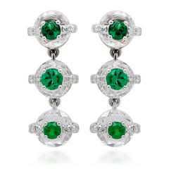 Emerald Orbit Drop Earrings