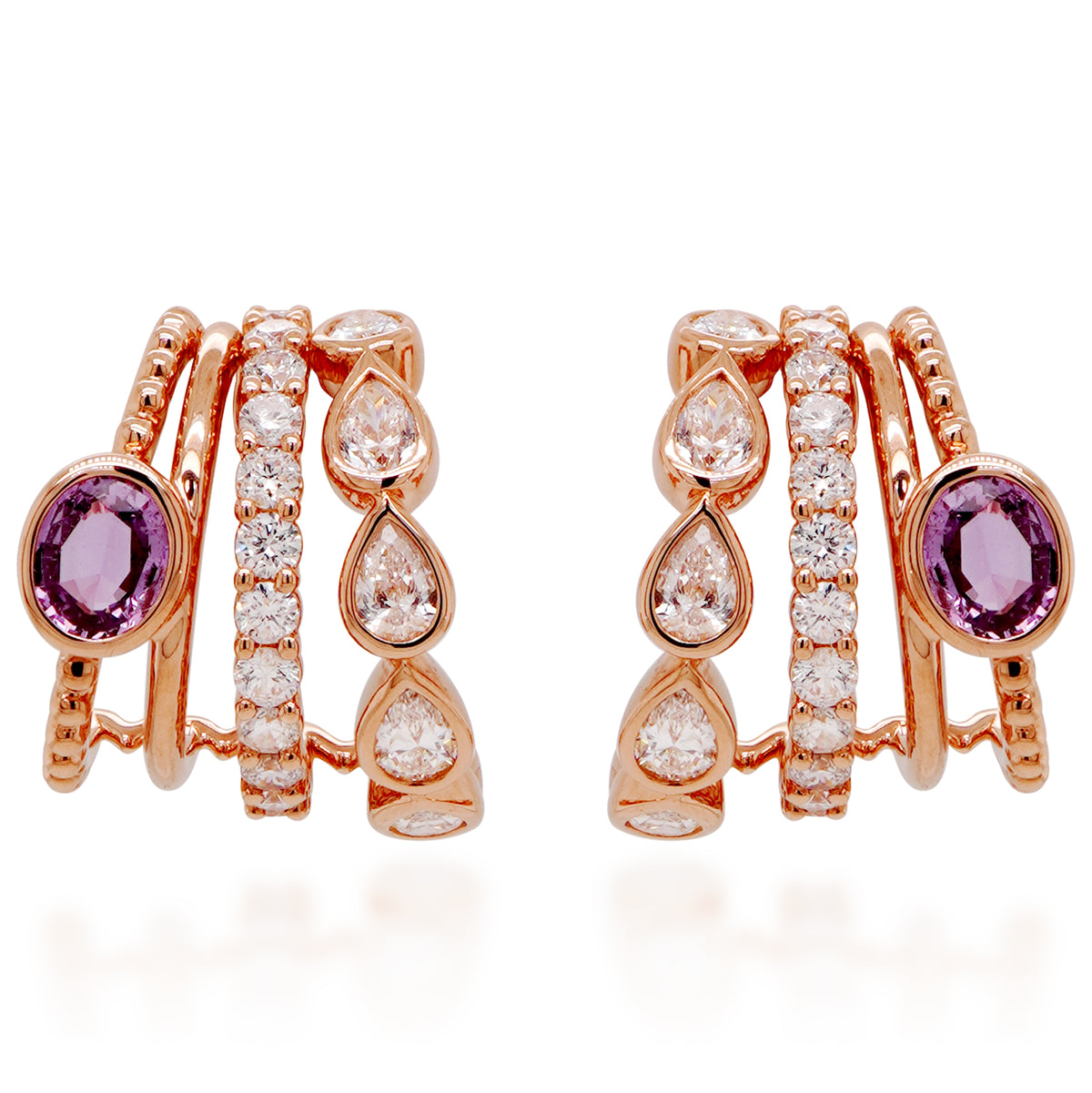 Sapphire & Diamond Cuff Earrings
