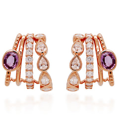 Sapphire & Diamond Cuff Earrings