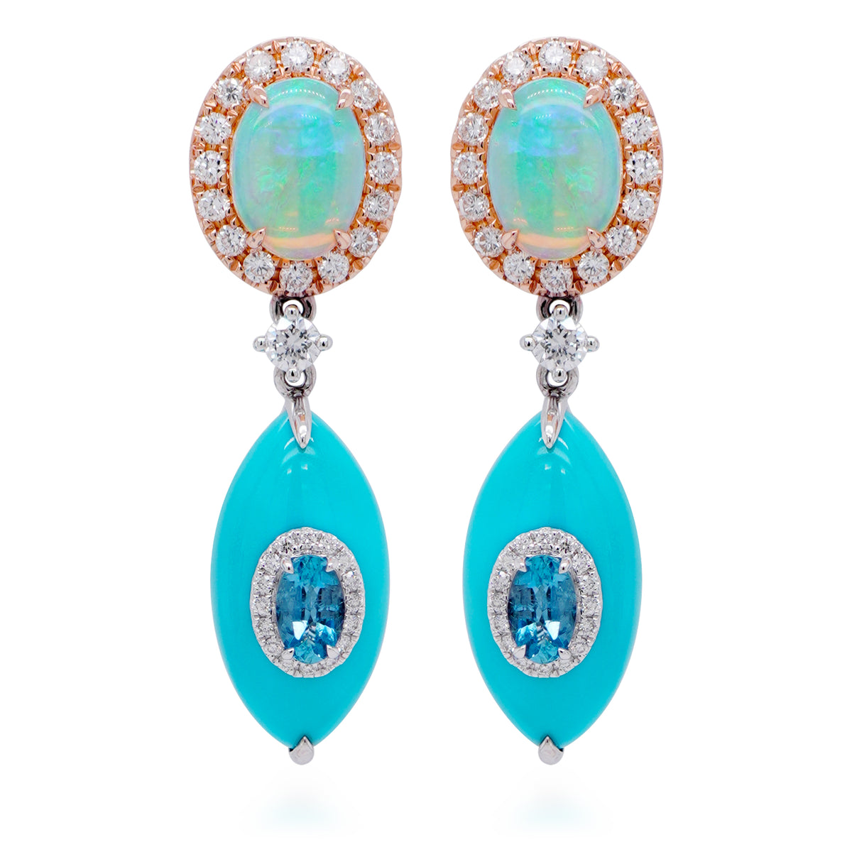 Opal & Turquoise Teardrop Earrings