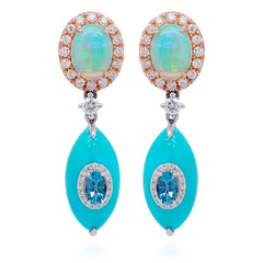Opal & Turquoise Teardrop Earrings