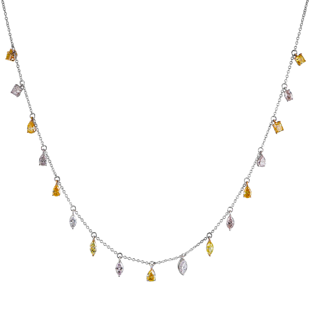 Prismatic Fancy Color Diamond Necklace