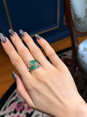 Emerald & Shield Diamond Ring