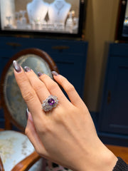 Violet Sapphire and Diamond Cloud Ring